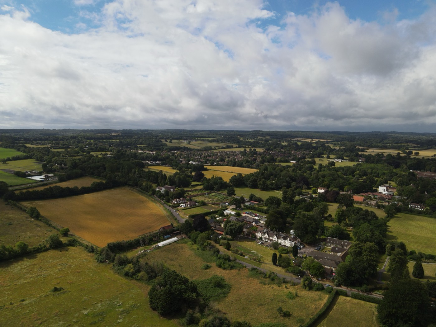 Aerial view of the Surrey countryside around Hindhead, Liphook and Grayshott